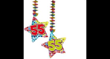 Spiraalversiering Birthday Blocks 55 jaar - 2 stuks