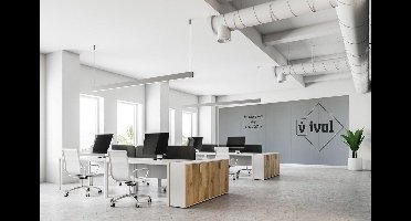 IVOL Complete whiteboardwand zonder rand 5 panelen 200x500 cm Grijs