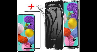 Hoesje geschikt voor Samsung Galaxy A51 - Screen Protector FullGuard - Back Cover Case ShockGuard Transparant & Screenprotector