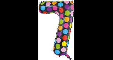 Folie Ballon Cijfer 7 Stippen XL 86cm