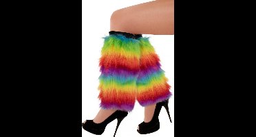 Beenwarmers pluche regenboog
