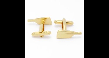 Manchetknopen - Peddel in Hoog Detail Roeien Goud