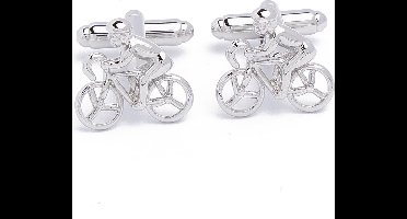 Manchetknopen - Fiets Wielrennen Racefietsen Zilver