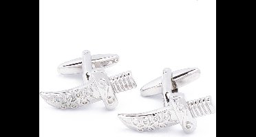 Manchetknopen - Dolk Arabisch Mes Zilverkleurig