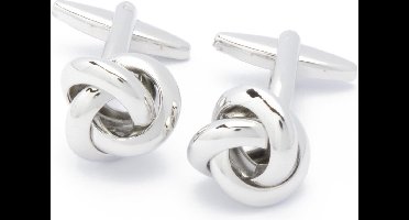 Manchetknopen - Zilveren Knoop met een Groot Touw