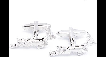 Manchetknopen - Hert Springende Springbok Zilverkleurig