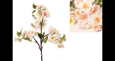 Prunus kunstbloemen kunsttak - wit-roze - 80 cm