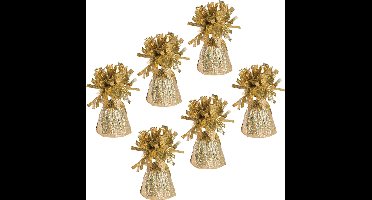 Haza Ballon gewichtjes - 6x - goud - 170 gram - gewichtjes voor helium ballontrosjes