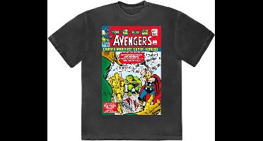 Marvel The Avengers - Earth's Mightiest Comic Cover Heren T-shirt - 2XL - Zwart