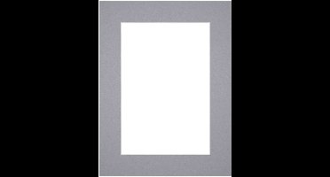 Passe-Partout Fotomaat 20x30 cm - Lijstmaat 30x40 cm - Grijs - Museumkarton - Fotolijst niet inbegrepen