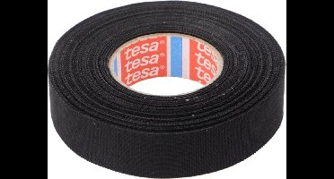 TESA Linnentape PET-wol - 19 mm breed - 300 um dik - Tot 150 graden - 15 meter - zwart