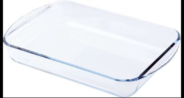 Rechthoekige glazen ovenschaal 2,6 liter 35 x 23 x 5 cm - Ovenschotel schalen - Bakvorm