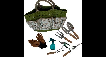 MGM Trading Grenebo Tuingereedschap, Heavy Duty roestbestendig tuingereedschap, tuincadeaus voor dames en heren met snoeischaar en handvat opbergtas (9-delig)