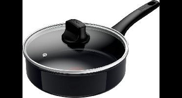 Tefal Revive Black - Hapjespan - Ø24 cm - Met Deksel - Keramisch - PFAS-vrij - Geschikt voor Inductie