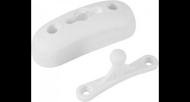 Deurvanger 2-delig met kogelkop Wit