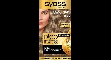 Syoss Oleo Intense 8-50 Haarverf - Natuurlijk Asblond - Permanente Haarkleuring - Ammoniakvrij - Met Voedende Oliën - 100% Grijsdekking - Langdurige Kleur - 1 stuk