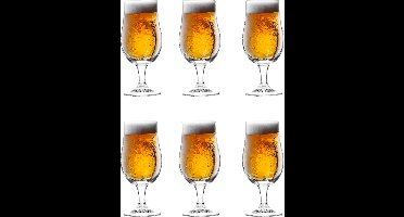 Excellent Houseware Bierglazen op voet - 12x stuks - glas - 370 ml - speciaal bier - bierglas