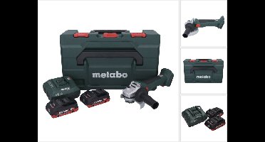 Metabo W 18 L BL 9-125 accu-haakse slijper 18 V 125 mm borstelloos + 2x accu 4,0 Ah + lader + metaBOX ( 602374510 )