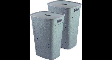 Curver Softex Wasmand met Deksel 56L - 2 stuks - Blauw