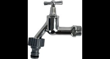 Deltaline Verchroomde buitenkraan – Inclusief Kunststof Gardena aansluiting – ½" draadverbinding