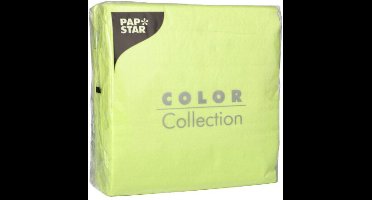 100 x Papieren tafel servetten 33cm 1 Laag Ecolabel Lime Milieuvriendelijk biologisch gerecyclede bbq | picknick | feest |