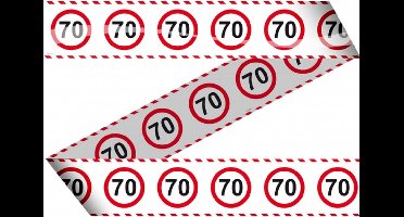 Markeerlint - 70 jaar - 15 meter - Afzetlint - Stopborden - Verjaardag