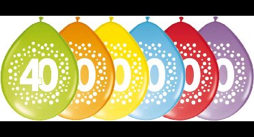16x stuks verjaardag leeftijd party ballonnen in 40 jaar thema - Opgeblazen 29 cm - Feestartikelen/versieringen