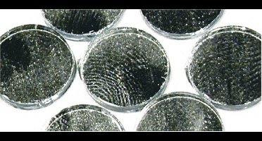 Rayher Mozaiek steentjes - 60x - rond - zilver - zelfklevend - 1.5 cm - Hobby artikelen