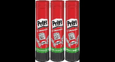 Pritt lijmstift - 3x - 11 gram - klein formaat - oplosmiddelvrij - uitwasbaar