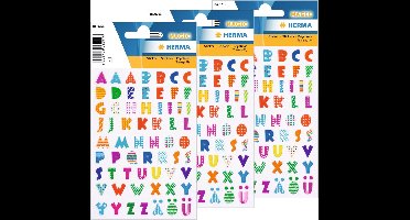 Herma Letter Stickers - 3x vel met 62 stuks - alfabet plak letters