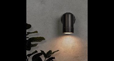 Otey - LED Wandlamp Zwart - GU10 2700K warm wit - 4 Watt 345 lumen - IP44 waterdicht voor binnen en buiten - Downlight - 3 jaar garantie - Polycarbonaat