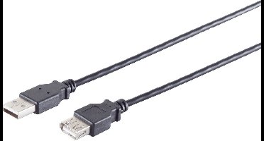USB-A verlengkabel | USB2.0 | 2,5W | zwart | 1 meter
