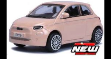 Bburago - Modelauto - Fiat 500 E 2021 Roze