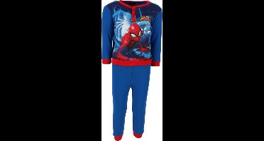 Spiderman pyjama - pyjamaset - blauw - rood - katoen - maat 128 - 8 jaar - in geschenkendoos.