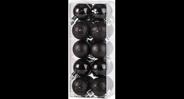 Cosy & Trendy Kerstballen mini - 20x - zwart - D3 cm - kunststof - kerstversiering - Onbreekbare plastic kerstballen