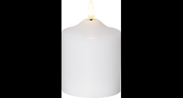 Star Trading kaarsvlam, zuilkaars, decoratie, wit, LED, timer, warm wit, 12 cm