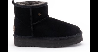 Warmbat Wallaby Suede boot Plateau Dames Laarzen - Zwart
