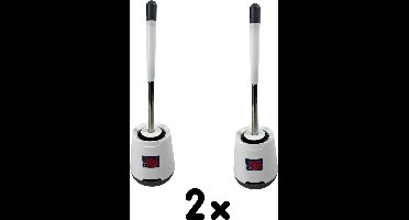 2 Stuks WC Borstel / Toiletborstel met Houder Siliconen Synx Tools - Wit - Set van 2 stuks - Ophangbaar - Toiletset - Toiletborstel Staand of Wandmontage op de Muur - Sneldrogend - Antibacterieel Hygiënisch