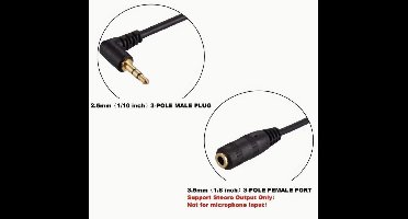 3,5mm Jack haaks (m) - 2,5mm Jack (v) adapter - 0,15 meter