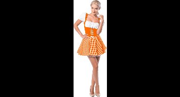 Partychimp Oranje jurkje Eva voor bij EK Voetbal 2024 WK Koningsdag Verkleedkleren Volwassenen Oranje Verkleedkleding Carnavalskleding Dames Oktoberfest Dames Oktoberfestkleding Dames Carnaval Kostuum Dames - Polyester - Oranje - L/40