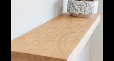 Wandplank zwevend eiken recht 40 x 20 cm - Eikenhouten wandplank - Wandplank - Zwevende wandplank - Fotoplank