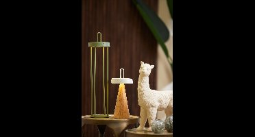 Light&living - Oplaadbare Tafellamp - voor binnen en buiten - LED-Ø13x50 cm - ISALO - olijf groen