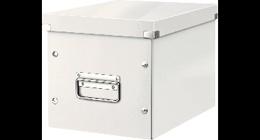 Leitz Wow Click & Store Kubus Middelgrote Opbergdoos - 80% Gerecycled Karton - 26 x 24 x 26 Cm (BxHxD) - Wit