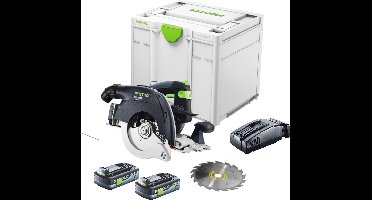 Festool HKC 55 EB-Basic accucirkelzaag 18 V 160 mm borstelloos + 2x accu 4.0 Ah + snellader + systainer