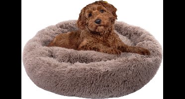 Paco Home Hondenbed Kattenbed Fluffy Hondenkussen Hondenbank Hondendeken Hondenmand Diameter 80 cm Beige