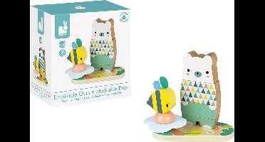 Janod Pure - Stapelfiguur Beer - 2-In-1 Stapelaar Met Een Beer Aan De Ene Kant En Een Panda Aan De Andere Kant! - Geschikt Vanaf 1 Jaar