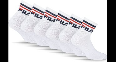 FILA Logoband Enkelsokken - Maat 35/38 - 6 Pack - Wit