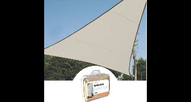 Perel Schaduwdoek, waterafstotend, 3.6 x 3.6 x 3.6 m, 160 g/m², polyester, driehoek, crème