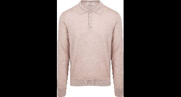 King Essentials The Robert Long Sleeve Poloshirt Merino Beige - Maat M - Heren - Pullovers