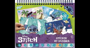 Disney Stitch sticker puzzel boek Totum - vakantie doeboek stickeren op nummer | educatief speelgoed meisjes en jongens vanaf 3 jaar sticker by number 25-delig cadeautip
